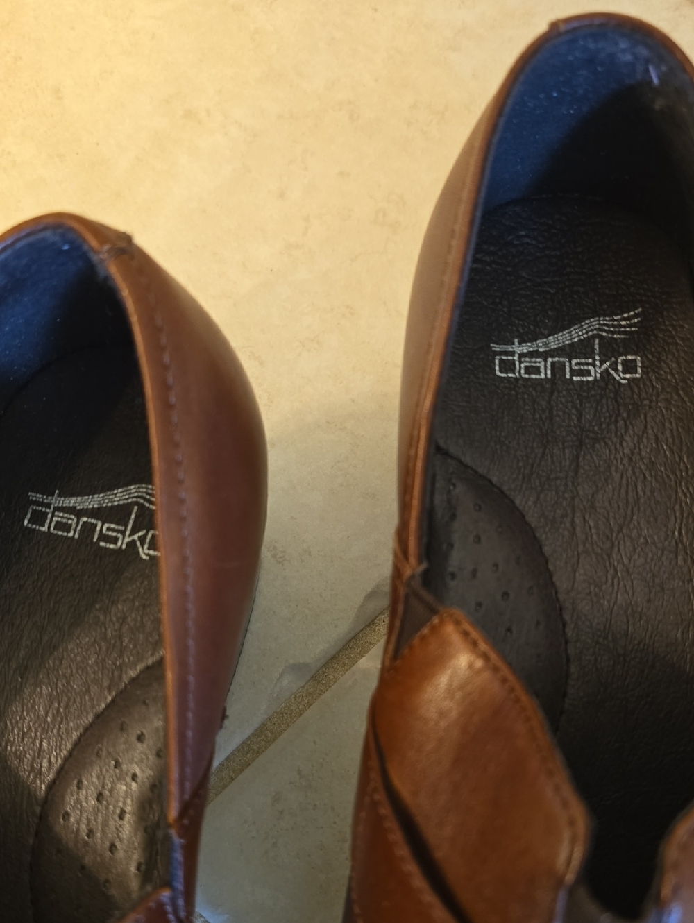 Dansko Brown Leather Slip-On Shoes with Buckle - Picture 2 of 6